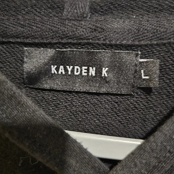 Kayden K Men's Black Pullover Hoodie Shortsleeve Black Sz Lg GUC - Picture 5 of 6